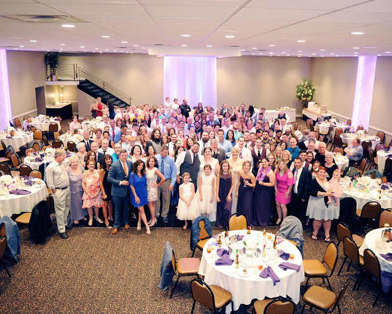guest group photo at wedding
