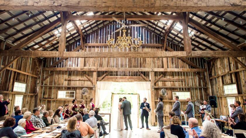 Barn wedding reception