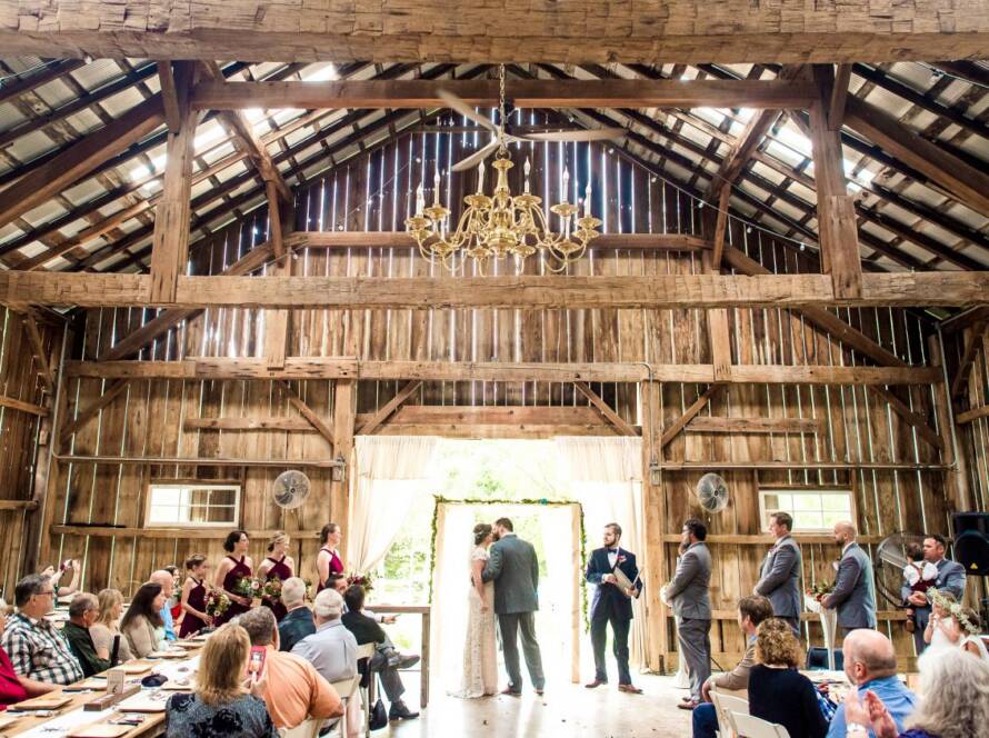 Barn wedding reception