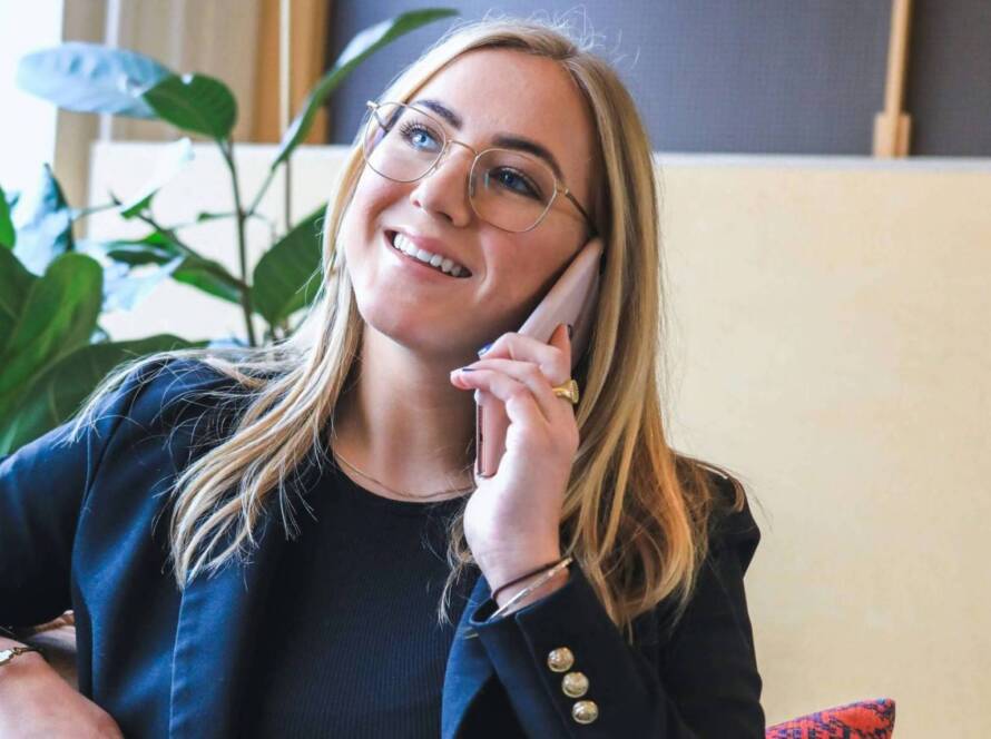 woman on phone planning an event